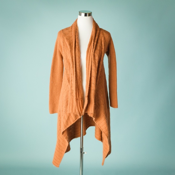 Cynthia Rowley Sweaters - Cynthia Rowley L Orange Open Cardigan Sweater